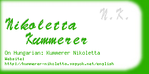 nikoletta kummerer business card